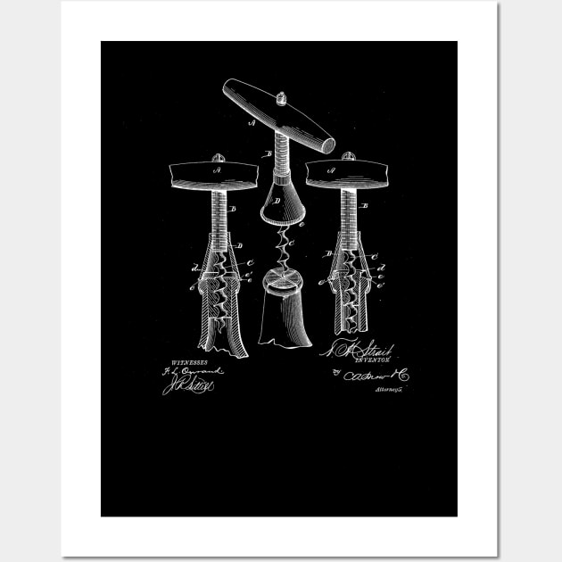 Corkscrew Vintage Patent Drawing Wall Art by TheYoungDesigns